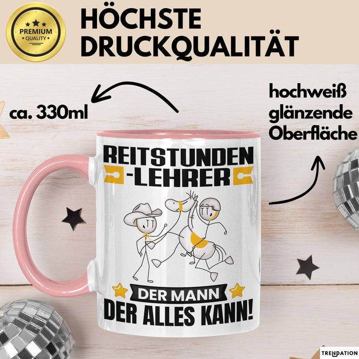 Reitstundenlehrer Tasse Geschenk für Reitstundenlehrer Der Mann Der Alles Kann Geschenkidee zum Geburtstag Rosa Trendation