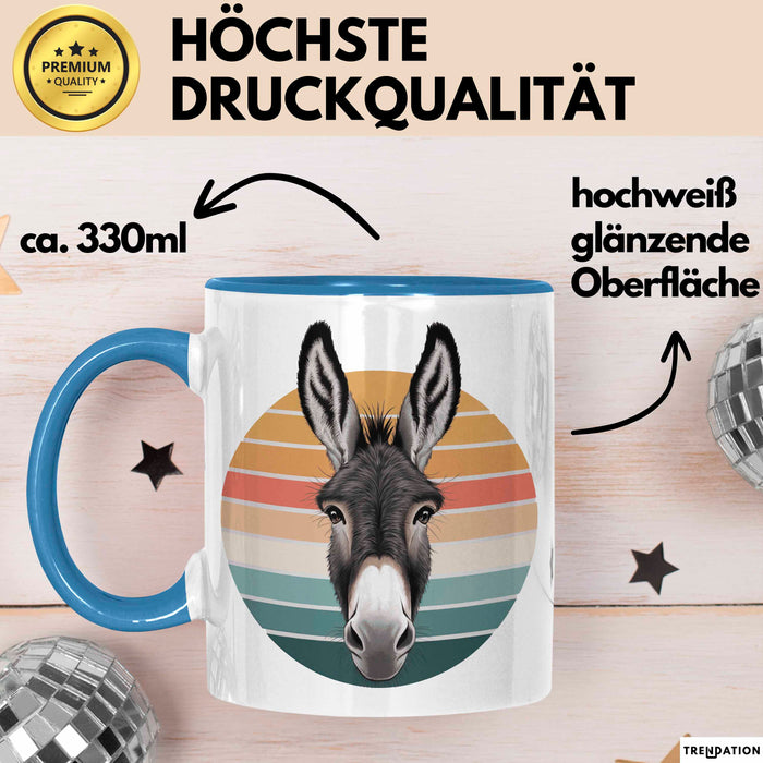 Eselbauer Esel Tier Tasse Geschenk Lustige Geschenkidee Spruch Blau Trendation