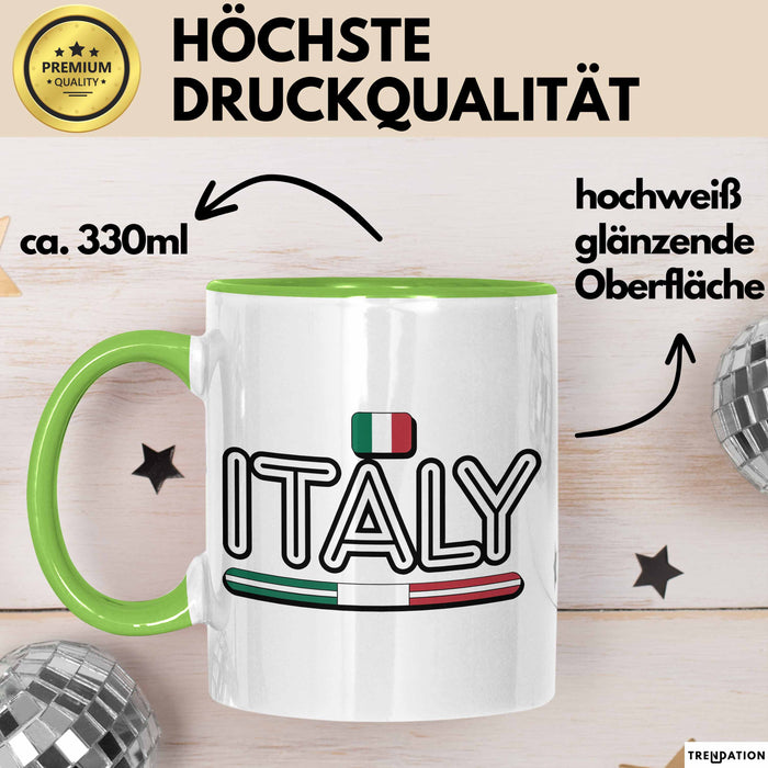 Italien Italien Karte Tasse Geschenk Lustige Geschenkidee Spruch Italien Grün Trendation