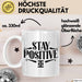 Mathematiklehrer Unterricht Tasse Geschenk Lustige Geschenkidee Spruch Bleib Positiv Weiß Trendation