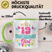 19. Geburtstag Tasse Frauen Mädchen Geschenkidee Lustig 19 Birthday Girl Lustiger Spruch Grün Trendation