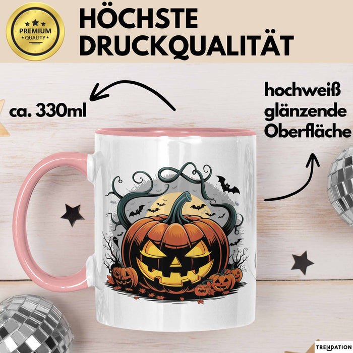 Halloween Tasse Geschenkidee für Grusel Saison Fans Rosa Trendation