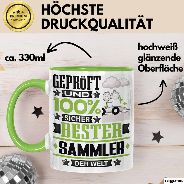Sammler Geschenk Lustiger Spruch für Sammler Geschenkidee Bester Sammler Der Welt Grün Trendation