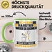 Haustier-Modedesigner Tasse Geschenk für Haustier-Modedesigner Geburtstag Lustiger Spruch Kaffee-Becher Was Ist Deine Superkraft Grün Trendation