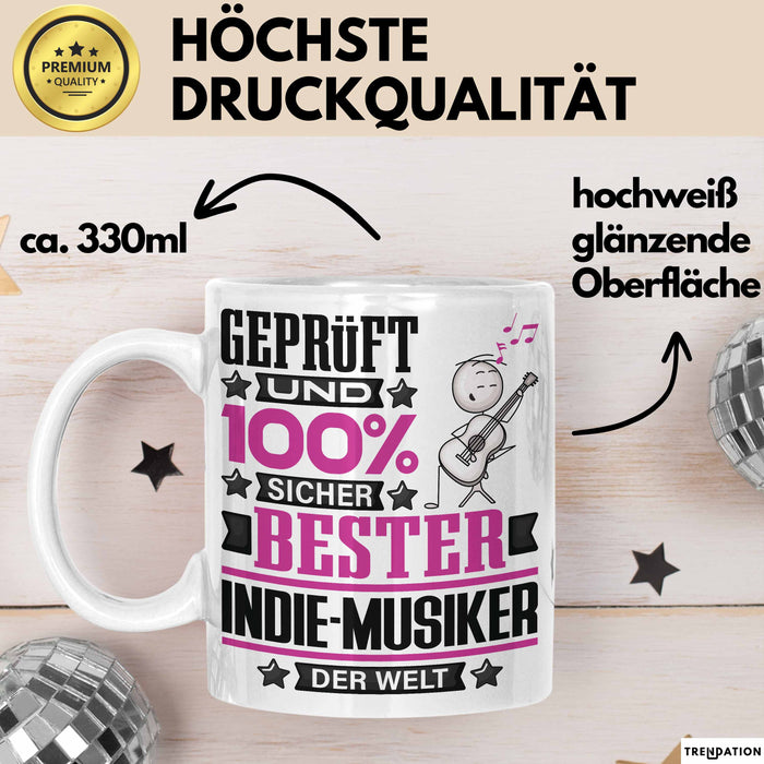 Indie-Musiker Geschenk Lustiger Spruch für Indie-Musiker Geschenkidee Bester Indie-Musiker Der Welt Weiß Trendation