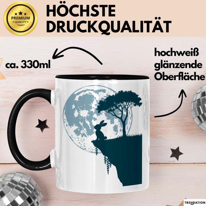 Kaninchen Hase Tierliebhaber Tasse Geschenk Lustige Geschenkidee Spruch Schwarz Trendation