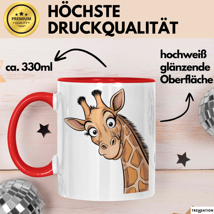 Sarkastische Giraffe Tasse Geschenk Lustige Geschenkidee Spruch Rot Trendation