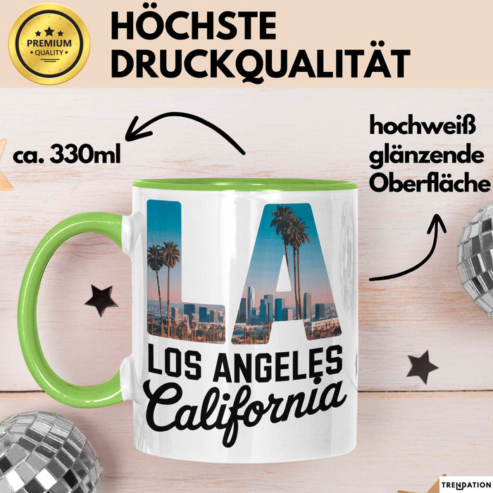 Los Angeles LA Kalifornien USA Tasse Geschenk Lustige Geschenkidee Spruch Grün Trendation
