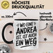 Andrea Tasse Geschenk Wo Eine Andrea Ist Ist Auch Ein Weg Geschenkidee Becher mit Name Schwarz Trendation