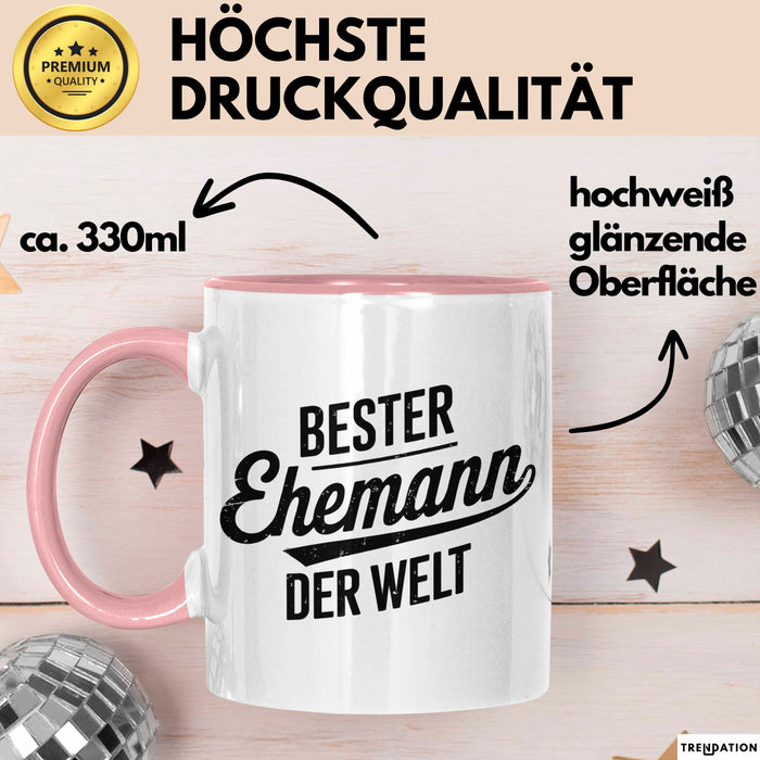 Guter Ehemann Verheiratete Männer Jungen Tasse Becher Geschenk Lustige Geschenkidee Spruch Bester Ehemann Der Welt Rosa Trendation
