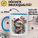 Weihnachten Tasse Dinosaurier Geschenkidee Ho Ho Rawr Jungs Jungen Geschenkidee Kaffeebecher Blau Trendation