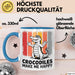 Krokodil Tier Tasse Geschenk Lustige Geschenkidee Spruch Krokodile Machen Mich Glücklich Blau Trendation
