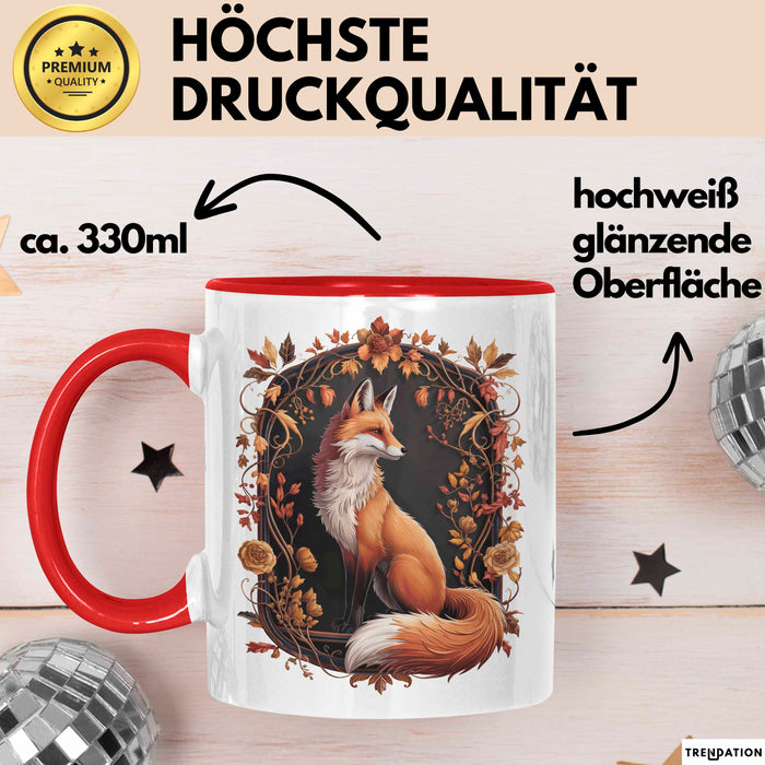 Fuchs Tierliebhaber Tasse Geschenk Lustige Geschenkidee Spruch Rot Trendation