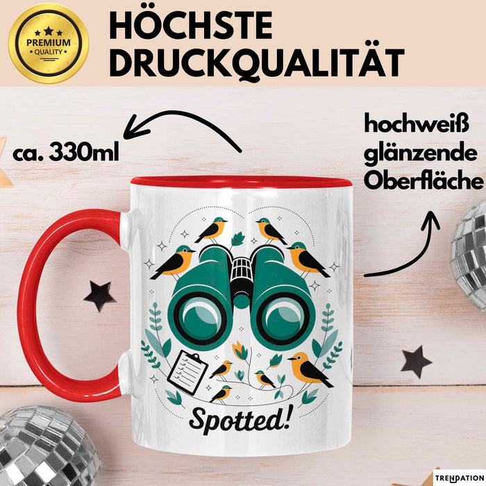 Vogelbeobachter Tasse Geschenk Lustige Geschenkidee Spruch Für Natur Entdecker Rot Trendation