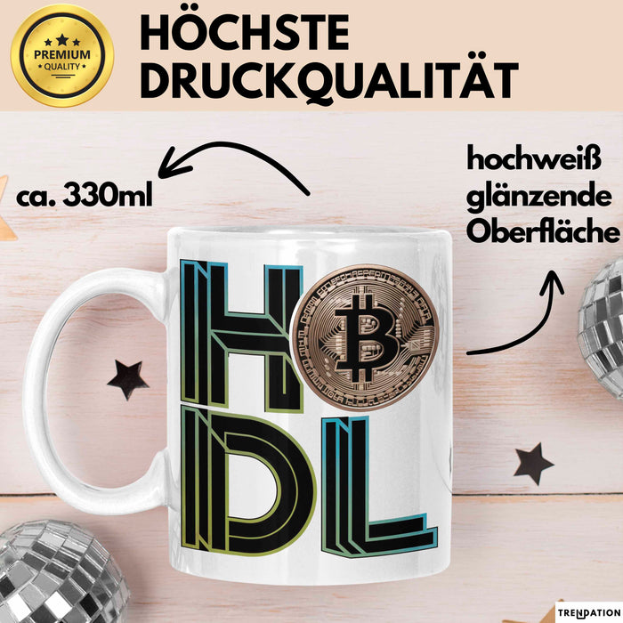 Kryptowährungs Fan Tasse Geschenkidee für Krypto Besitzer Weiß Trendation
