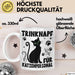 Katzen-Liebhaberin Tasse Geschenk Trinknapf Für Katzenpersonal Geschenkidee Katzenmama Kaffee-Becher Weiß Trendation