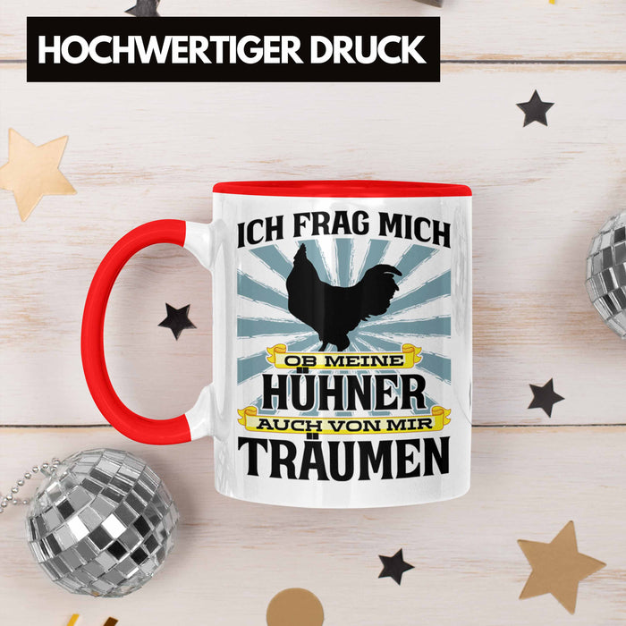 Trendation - Landwirt Spruch Geschenk Tasse Landwirtschaft Geschenke für Männer Traktor Spruch Kaffeetasse Hühner-Flüsterer Bauer Rot Trendation