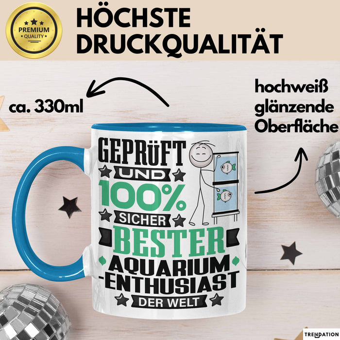 Aquarium-Enthusiast Geschenk Lustiger Spruch für Aquarium-Enthusiast Geschenkidee Bester Aquarium-Enthusiast Der Welt Blau Trendation