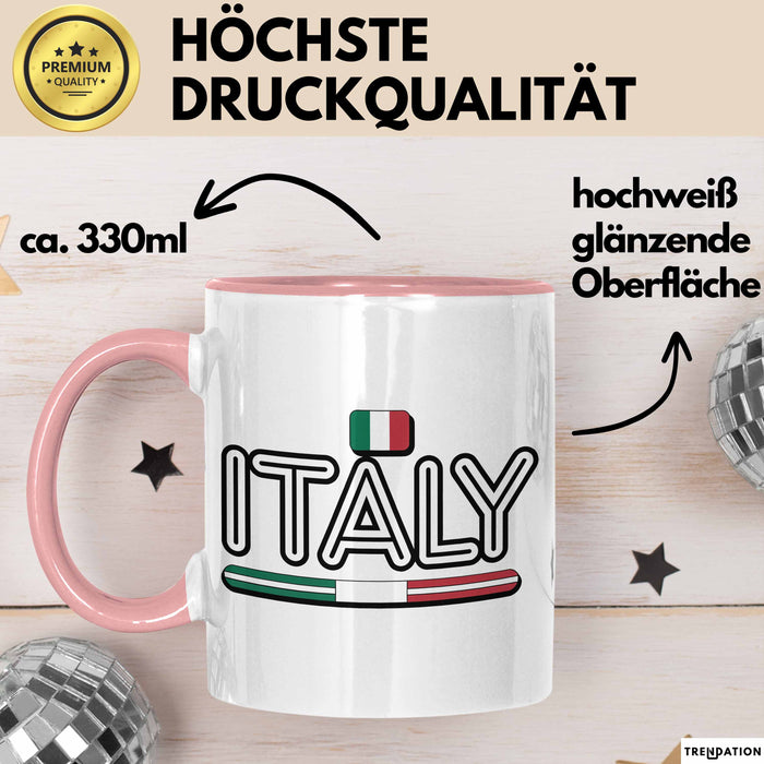 Italien Italien Karte Tasse Geschenk Lustige Geschenkidee Spruch Italien Rosa Trendation