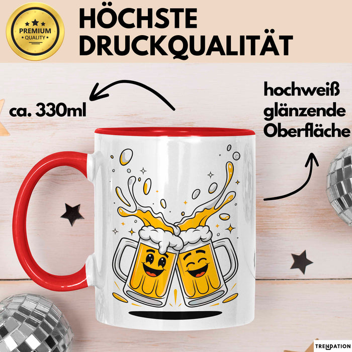 Bier Fan Tasse Geschenk Lustige Geschenkidee Spruch Für Bier Liebhaber Rot Trendation