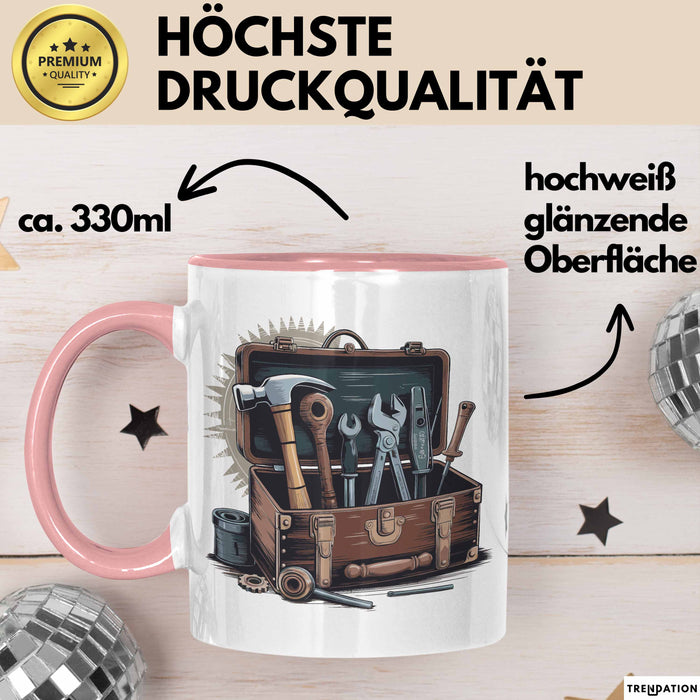 Handwerker Tasse Geschenkidee für Reparaturexperten Rosa Trendation