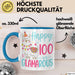 100er Geburtstag Tasse Geschenk Happy 100 And Glamarous Llama Alpaka Liebhaber Geschenkidee zum Geburtstag Blau Trendation