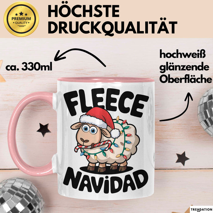 Schaf Tier Bauer Tasse Becher Geschenk Lustige Geschenkidee Spruch Fleece Navidad Rosa Trendation