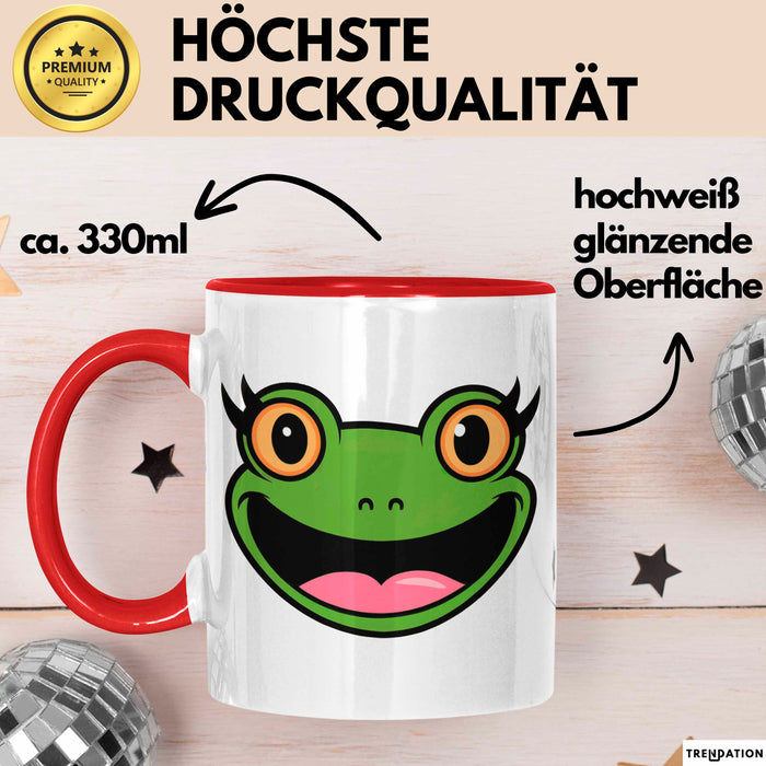 Frosch Tier Tasse Geschenk Lustige Geschenkidee Spruch Rot Trendation