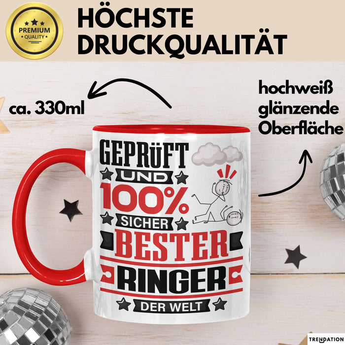 Ringer Geschenk Lustiger Spruch für Ringer Geschenkidee Bester Ringer Der Welt Rot Trendation