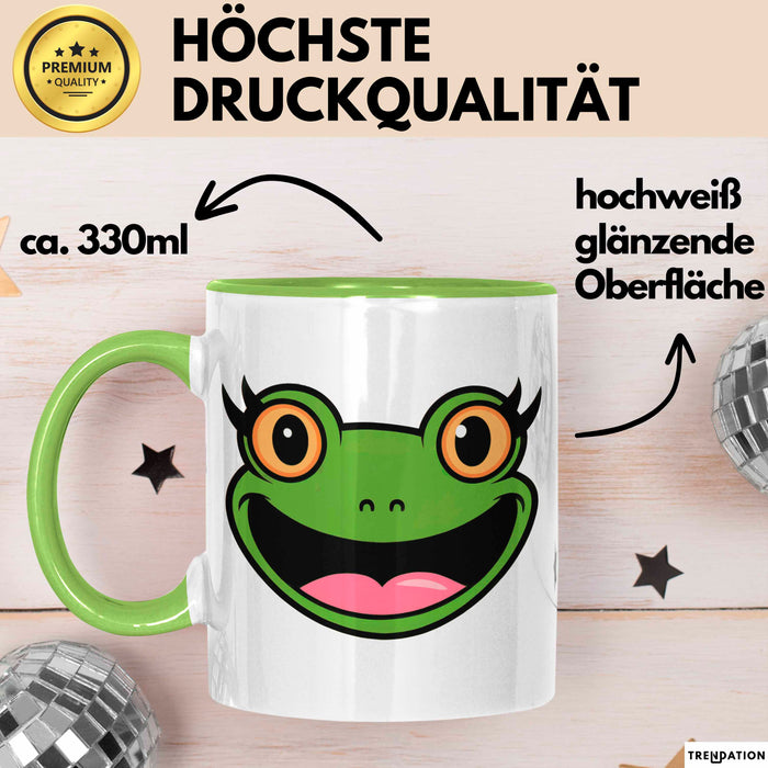 Frosch Tier Tasse Geschenk Lustige Geschenkidee Spruch Grün Trendation