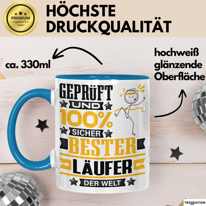 Läufer Geschenk Lustiger Spruch für Läufer Geschenkidee Bester Läufer Der Welt Blau Trendation