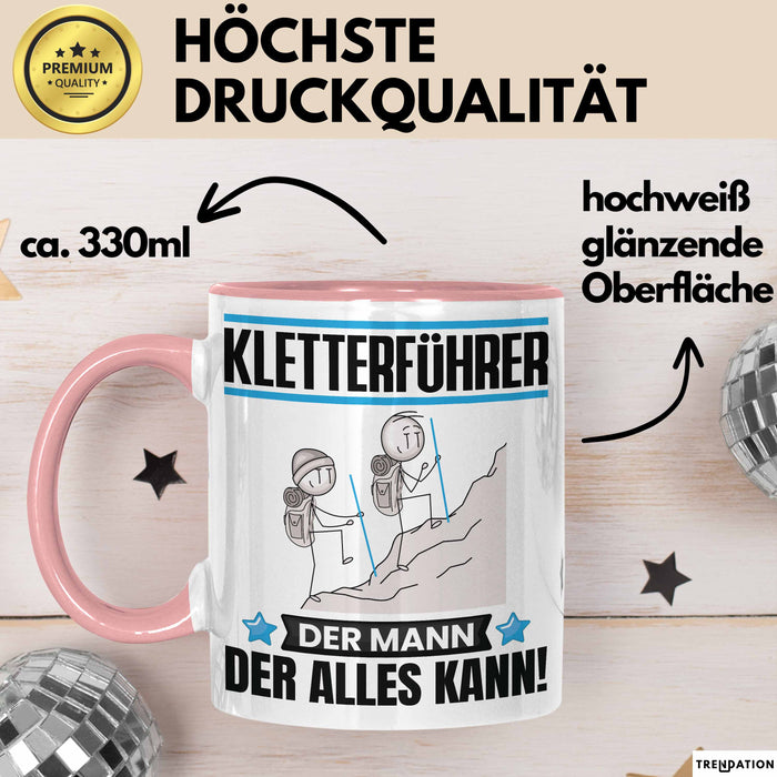 Kletterführer Tasse Geschenk für Kletterführer Der Mann Der Alles Kann Geschenkidee zum Geburtstag Rosa Trendation