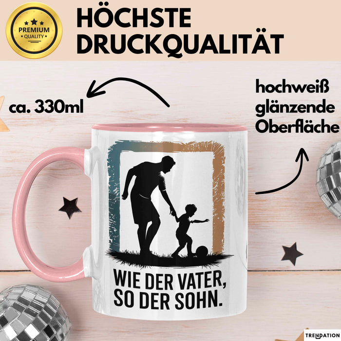 Papa Vatertag Vater Sohn Tasse Becher Geschenk Lustige Geschenkidee Spruch Wie Der Vater So Der Sohn Rosa Trendation