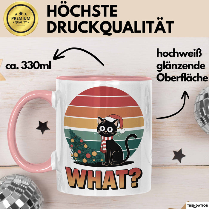 Schwarze Katze Weihnachtsfeier Tasse Geschenk Lustige Geschenkidee Spruch Was Rosa Trendation