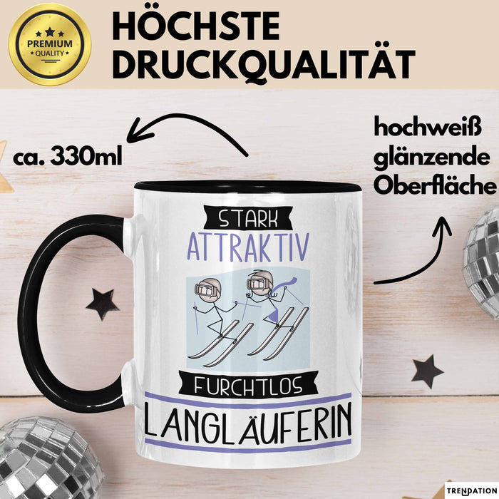 Langläuferin Tasse Geschenk Becher Stark Attraktiv Furchtlos Langläuferin Lustige Geschenkidee Trendation