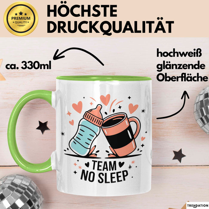 Neue Mama Tasse Geschenk Lustige Geschenkidee Spruch Für Schlaflose Eltern Grün Trendation