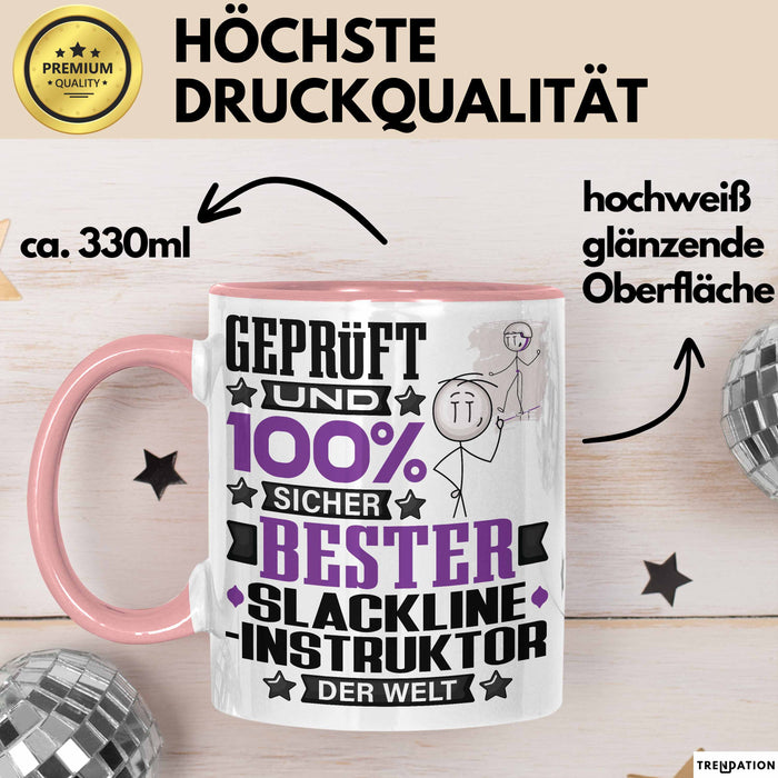 Slackline-Instruktor Geschenk Lustiger Spruch für Slackline-Instruktor Geschenkidee Bester Slackline-Instruktor Der Welt Rosa Trendation