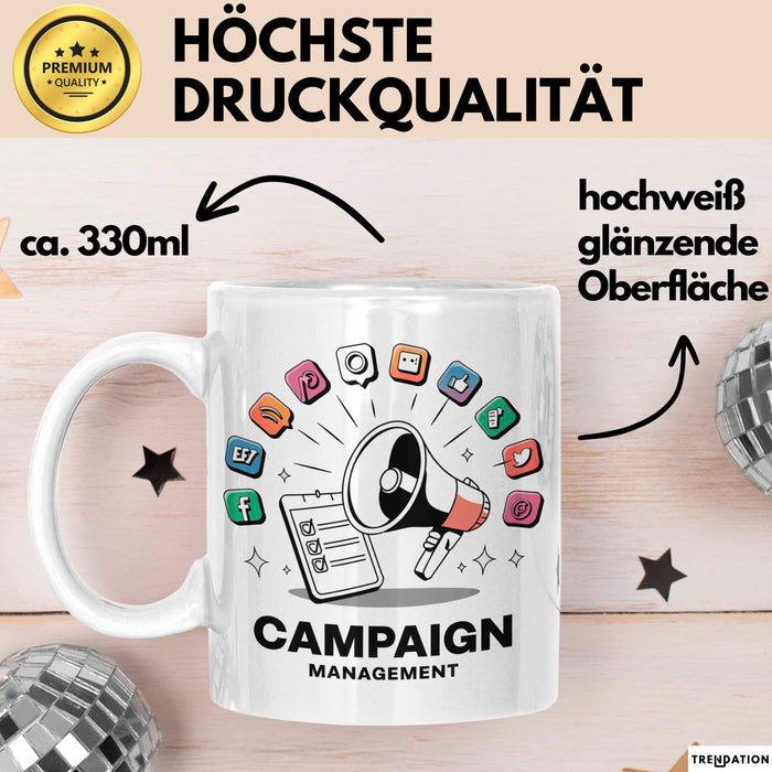 Kampagnen Manager Tasse Geschenk Lustige Geschenkidee Spruch Für Politische Strategen Weiß Trendation