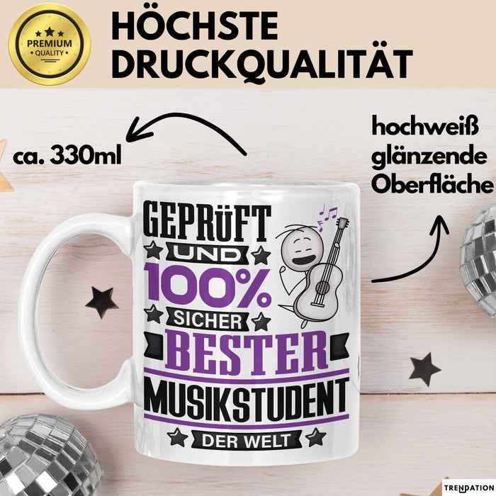 Musikstudent Geschenk Lustiger Spruch für Musikstudent Geschenkidee Bester Musikstudent Der Welt Weiß Trendation