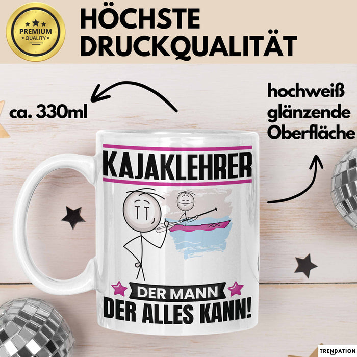 Kajaklehrer Tasse Geschenk für Kajaklehrer Der Mann Der Alles Kann Geschenkidee zum Geburtstag Weiß Trendation