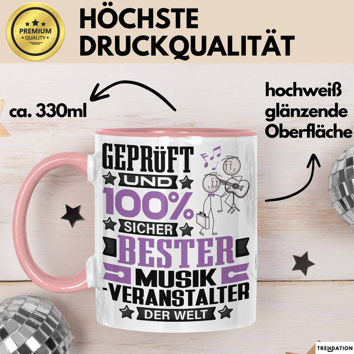 Musikveranstalter Geschenk Lustiger Spruch für Musikveranstalter Geschenkidee Bester Musikveranstalter Der Welt Rosa Trendation