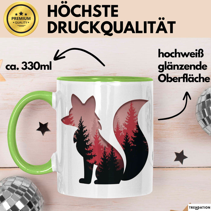 Fuchs Tierliebhaber Tasse Geschenk Lustige Geschenkidee Spruch Grün Trendation