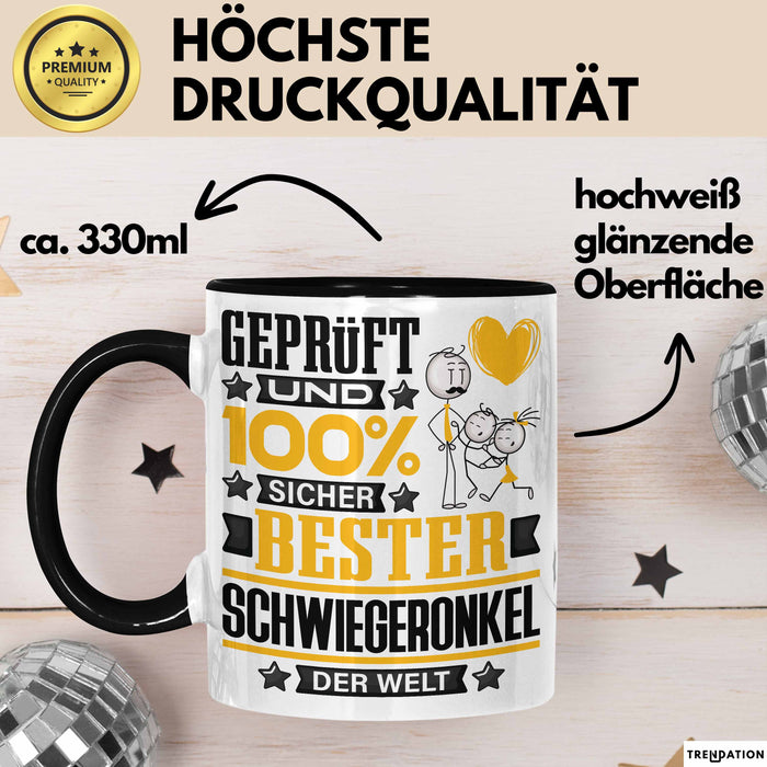 Schwiegeronkel Geschenk Lustiger Spruch für Schwiegeronkel Geschenkidee Bester Schwiegeronkel Der Welt Schwarz Trendation