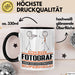 Fotograf Geschenk Tasse Ich Bin Fotograf Aber Sag Doch Einfach Superheld Lustige Geschenkdiee für Fotograf Kaffee-Becher Schwarz Trendation