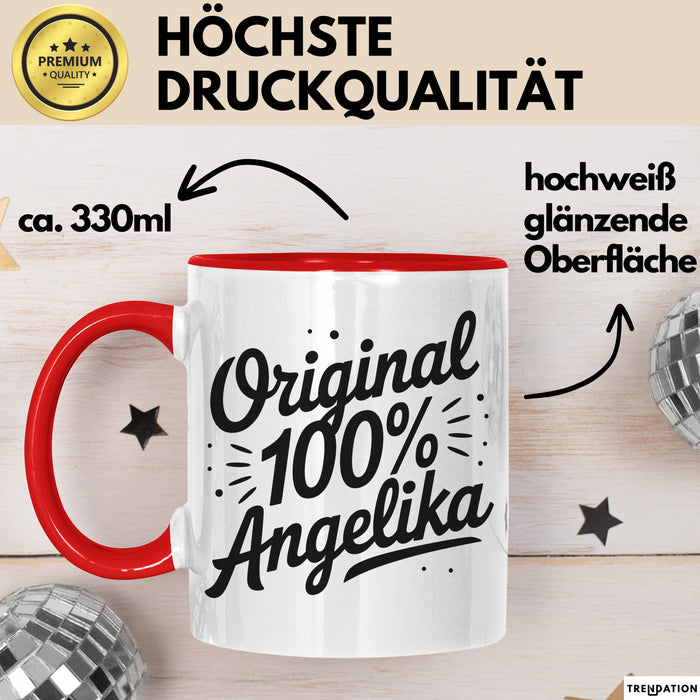Angelika Tasse Geschenk Original 100% Angelika Geschenkidee Geburtstag Rot Trendation