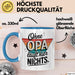Opa Großvater Tasse Becher Geschenk Lustige Geschenkidee Spruch Ohne Opa Läuft Hier Nichts Blau Trendation