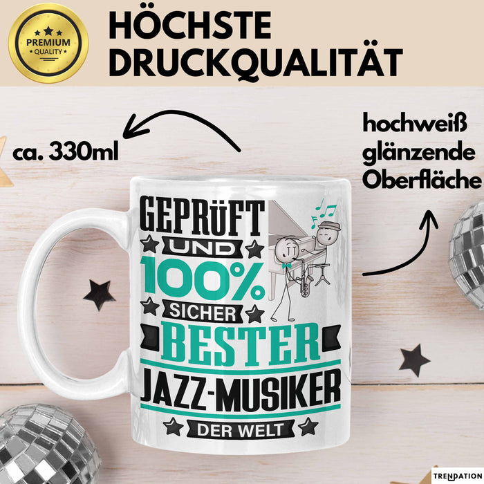 Jazz-Musiker Geschenk Lustiger Spruch für Jazz-Musiker Geschenkidee Bester Jazz-Musiker Der Welt Weiß Trendation