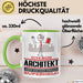 Architekt Geschenk Tasse Ich Bin Architekt Aber Sag Doch Einfach Superheld Lustige Geschenkdiee für Architekt Kaffee-Becher Grün Trendation