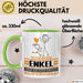 Enkel Geschenk Tasse Ich Bin Enkel Aber Sag Doch Einfach Superheld Lustige Geschenkdiee für Enkel Kaffee-Becher Grün Trendation