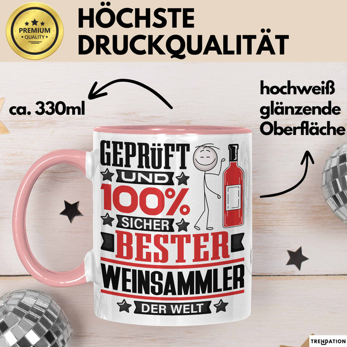 Weinsammler Geschenk Lustiger Spruch für Weinsammler Geschenkidee Bester Weinsammler Der Welt Rosa Trendation